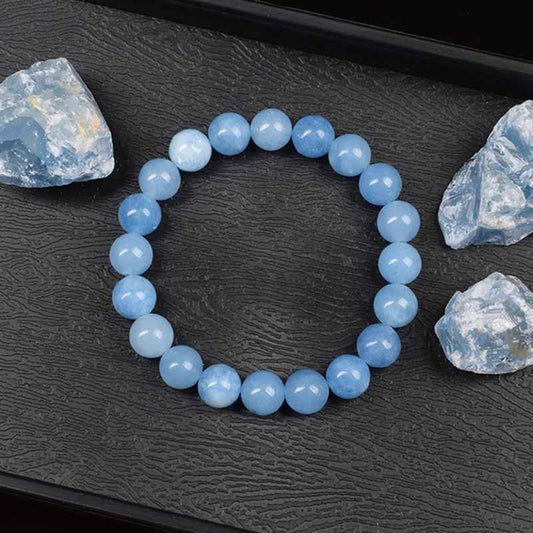 Athena -  Natürliche Aquamarin-Quarz-Perlen Armbänder